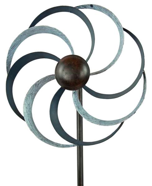 Elegantes Windrad mit blau meliertem Rotor ca. 130 cm - Gartendekoration
